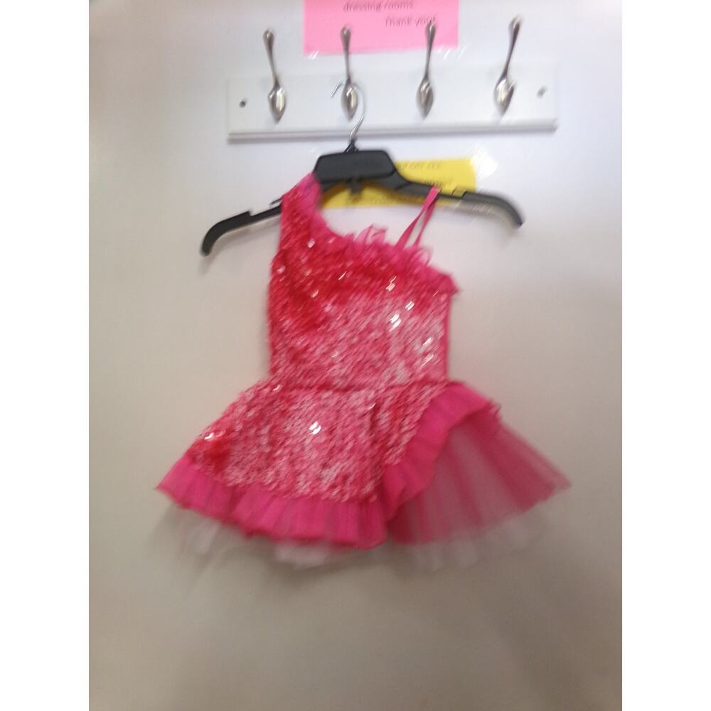 Dance Costume SC Pink Art Stone 0026 Jazz Tap Theater Sequin Dress Ruffles